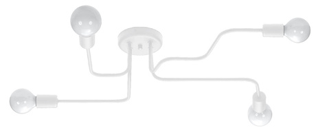 Żyrandol HECTOR 4 Biały + 4x Żarówka LED E27 3000K Ciepła 7,5W 620lm