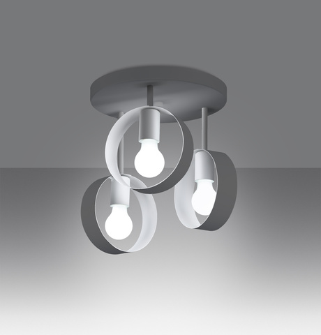 Plafon TITRAN 3 biały + 3x Żarówka LED E27 4000K Zimna 7,5W 690lm