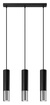 Lampa Wisząca LOOPEZ 3L czarny/chrom + 3x Żarówka LED GU-10 4000K Zimna 7W 630lm