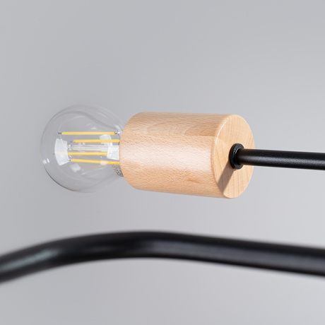 Żyrandol TIMBO 6 czarny + 6x Żarówka LED E27 3000K 7W 760lm