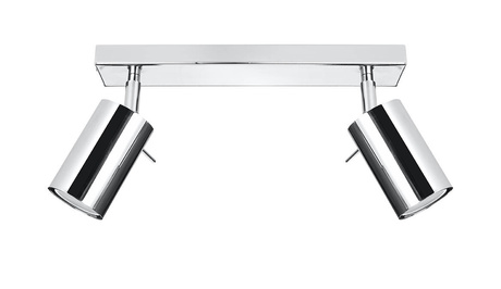 Plafon RING 2 chrom + 2 x Żarówka LED GU-10 4000K Zimna 7W 630lm