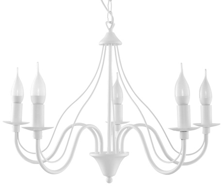 Żyrandol MINERWA 5 biały + 5x Żarówka LED E14 4000K Zimna 7,5W 650lm