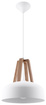 Lampa wisząca CASCO biała/naturalne drewno + 1x Żarówka LED E27 3000K Ciepła 7,5W 620lm