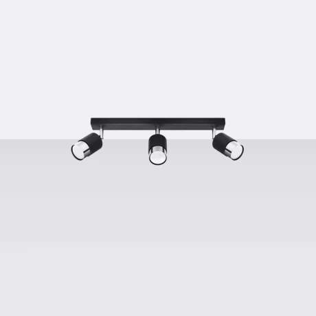 Plafon NERO 3 czarny/chrom