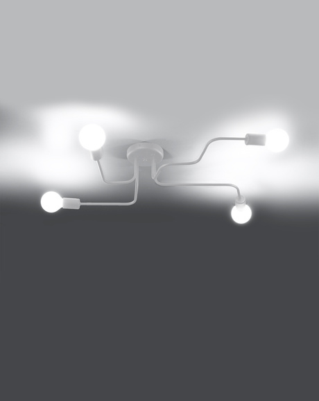 Żyrandol HECTOR 4 Biały + 4x Żarówka LED E27 3000K Ciepła 7,5W 620lm