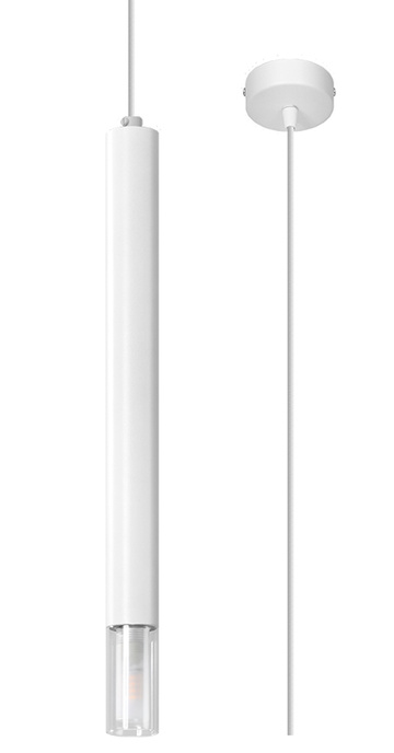 Lampa wisząca WEZYR 1 biała + 1x Żarówka LED G9 4000K Zimna 4,5W 530lm