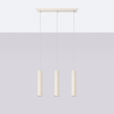 Lampa wisząca LAGOS 3L beżowa + 3x Żarówka LED GU-10 3000K Ciepła 7W 510lm