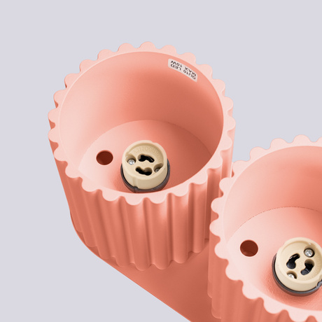 Plafon AURA 2 brzoskwiniowy GU10 + 2X Żarówka LED GU-10 3000K Ciepła 7W 510lm