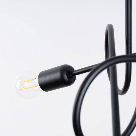 Żyrandol SUPEŁ 3 czarny = 3X Żarówka LED E27 3000K 7W 760lm