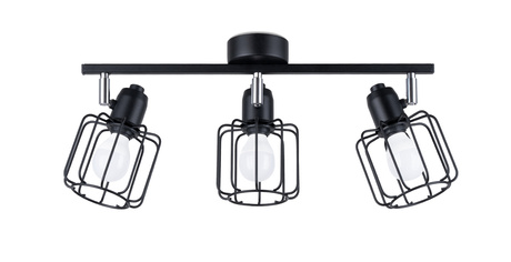 Plafon BELUCI 3 czarny + 3x Żarówka LED E14 3000K Ciepła 7,5W 620lm