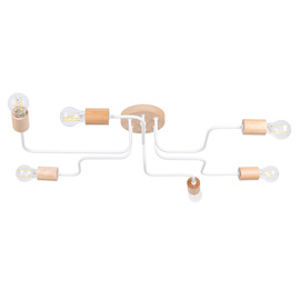 Żyrandol TIMBO 6 biały + 6x Żarówka LED E27 3000K Ciepła 7,5W 620lm