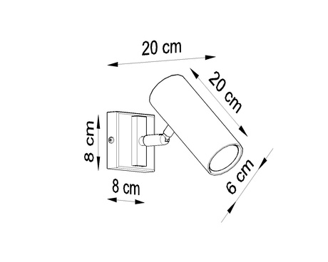 Kinkiet DIREZIONE biały + 1x Żarówka LED GU-10 4000K Zimna 7W 630lm