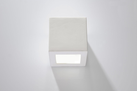 Kinkiet ceramiczny LEO biała + 1x Żarówka LED E27 4000K Zimna 7,5W 650lm
