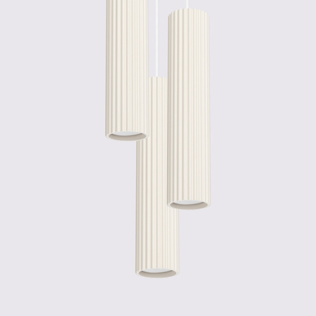 Lampa wisząca KARBON 3P beżowy + 3x Żarówka LED GU-10 3000K Ciepła 7W 510lm