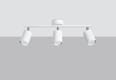 Plafon LEMMI 3 biały + 3x Żarówka LED GU-10 4000K Zimna 7W 530lm