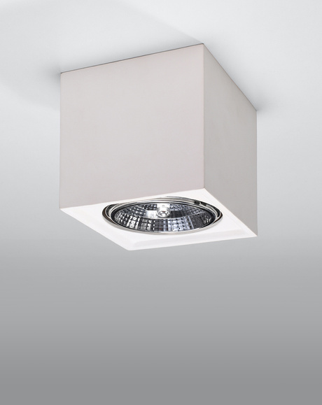 Plafon ceramiczny SEIDA biały + 1x Żarówka LED GU10 AR111 3000K CIEPŁA 10W 800lm