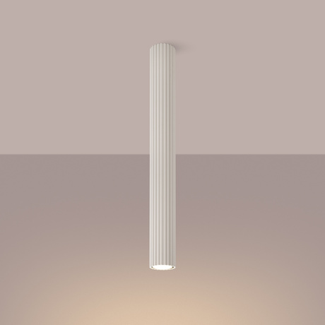 Plafon KARBON 60 beżowy + 1x Żarówka LED GU-10 4000K Zimna 7W 530lm