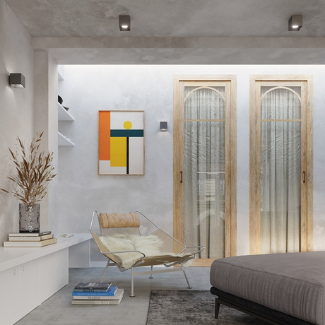 Kinkiet QUAD 1 antracyt + 1x Żarówka LED G9 4000K Zimna 4,5W 530lm