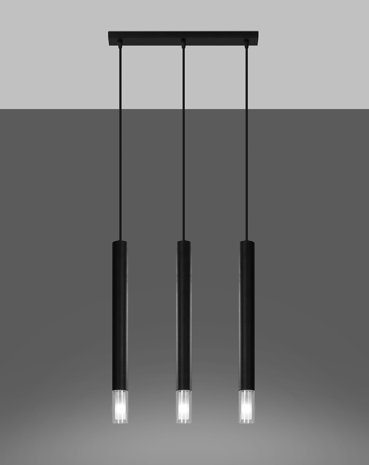 Lampa wisząca WEZYR 3 czarna + 3x Żarówka LED G9 4000K Zimna 4,5W 530lm