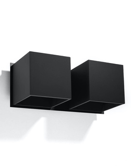 Kinkiet QUAD 2 czarny + 2x Żarówka LED G9 3000K Ciepła 4,5W 510lm