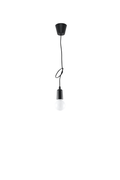 Lampa wisząca DIEGO 1 czarna + 1x Żarówka LED E27 3000K Ciepła 7,5W 620lm