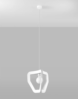 Lampa wisząca TRES biała + 1x Żarówka LED E27 3000K Ciepła 7,5W 620lm