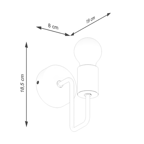 Kinkiet TIMBO biały + 1x Żarówka LED E27 3000K Ciepła 7,5W 620lm