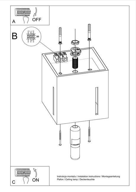 Plafon PIXAR szary + 1x Żarówka LED G9 3000K Ciepła 4,5W 510lm