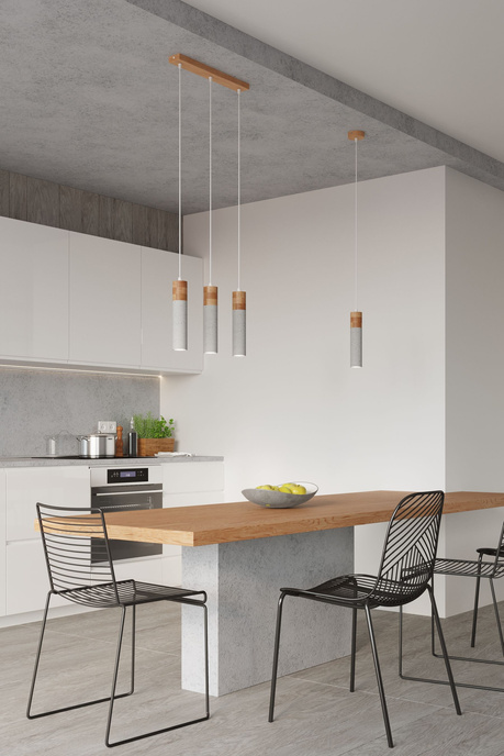 Lampa wisząca ZANE 1 szara + 1x Żarówka LED GU-10 3000K Ciepła 7W 620lm