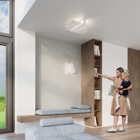 Plafon MASSIMO biały + 2x Żarówka LED E27 4000K Zimna 7,5W 650lm