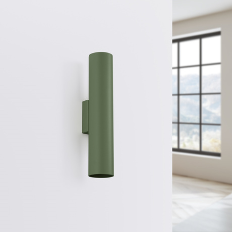 Kinkiet LAGOS 2 zielony oliwkowy + 2x Żarówka LED GU-10 3000K Ciepła 7W 510lm