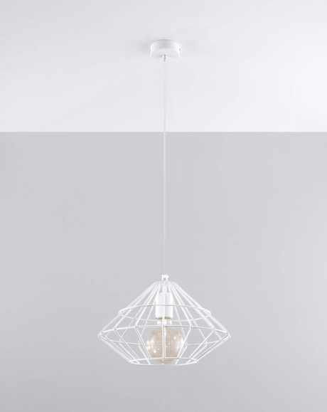 Lampa wisząca UMBERTO biała + 1x Żarówka LED E27 3000K Ciepła 7,5W 620lm