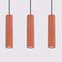 Lampa wisząca KARBON 3L ochra czerwona + 3x Żarówka LED GU-10 3000K Ciepła 7W 510lm