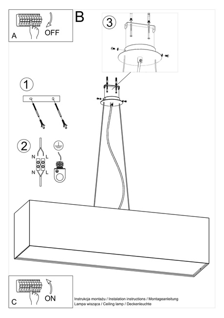 Żyrandol SANTA 120 czarny + 5x Żarówka LED E27 4000K Zimna 7,5W 650lm