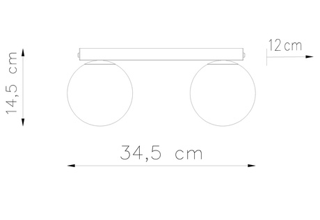 Plafon YOLI 2 czarny + 2x Żarówka LED G9 4000K Zimna 4,5W 460lm