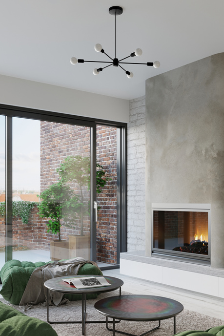 Żyrandol LANGO 5 czarny + 5x Żarówka LED E27 4000K Zimna 7,5W 650lm