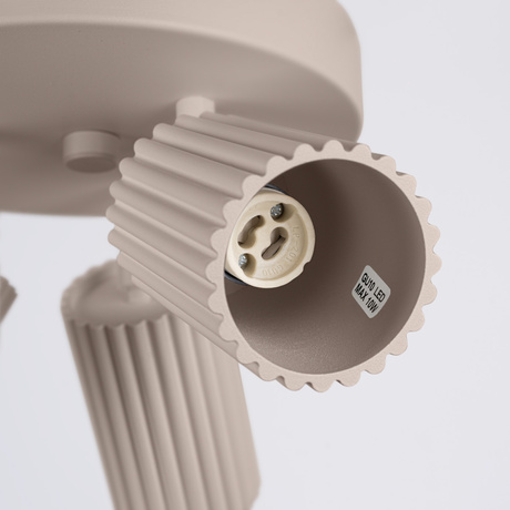 Plafon KARBON 3P taupe + 3X Żarówka LED GU-10 4000K Zimna 7W 530lm