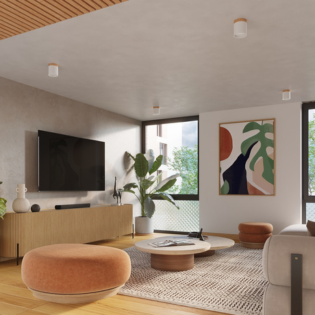 Plafon RIF biały + 1x Żarówka LED GU-10 3000K Ciepła 7W 510lm