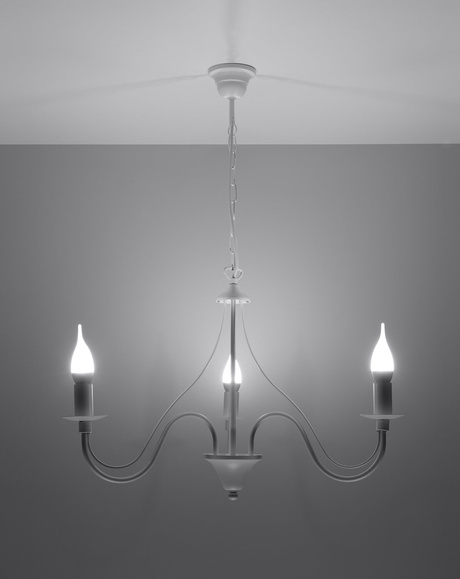Żyrandol MINERWA 3 biały + 3x Żarówka LED E14 3000K Ciepła 7,5W 620lm