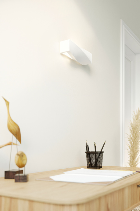 Kinkiet ceramiczny SIGMA MINI biały + 1x Żarówka LED E27 3000K Ciepła 7,5W 620lm