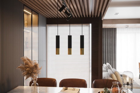 Lampa Wisząca LOOPEZ 3L czarny/złoto + 3x Żarówka LED GU-10 4000K Zimna 7W 630lm