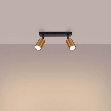 Plafon WINX 2 czarny/miedź + 2x Żarówka LED GU-10 4000K Zimna 7W 530lm