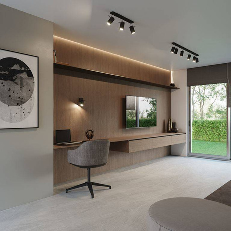 Plafon RING 4L czarny + 4x Żarówka LED GU-10 4000K Zimna 7W 630lm