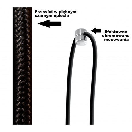 Lampa wisząca EDISON 1 LONG czarny + 1x Żarówka LED E27 4000K Zimna 7,5W 650lm