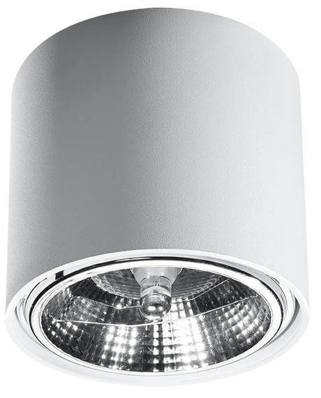 Plafon TIUBE biały + 1x Żarówka LED GU10 AR111 4000K ZIMNA 10W 850lm