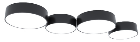 Plafon sufitowy ARENA 55 BIAŁA + 4x Żarówka LED E27 3000K Ciepła 7,5W 620lm