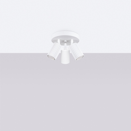 Plafon KARBON 3P biały + 3x Żarówka LED GU-10 3000K Ciepła 7W 510lm