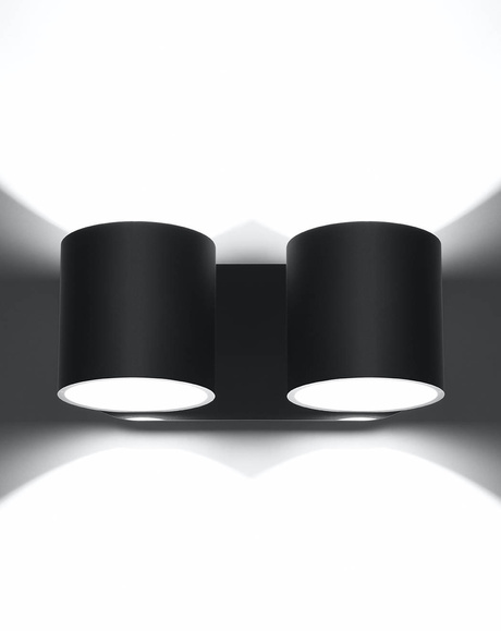 Kinkiet ORBIS 2 czarny + 2x Żarówka LED G9 3000K Ciepła 4,5W 510lm