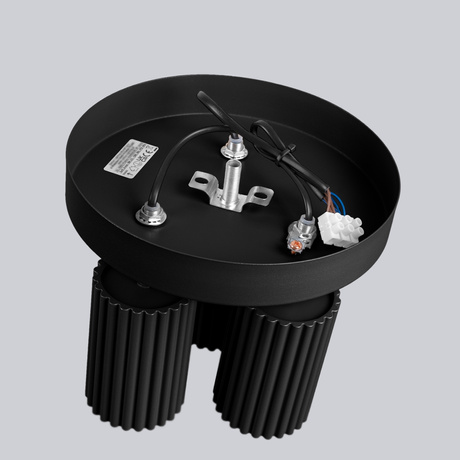 Plafon KARBON 3P czarny + 3x Żarówka LED GU-10 3000K Ciepła 7W 510lm