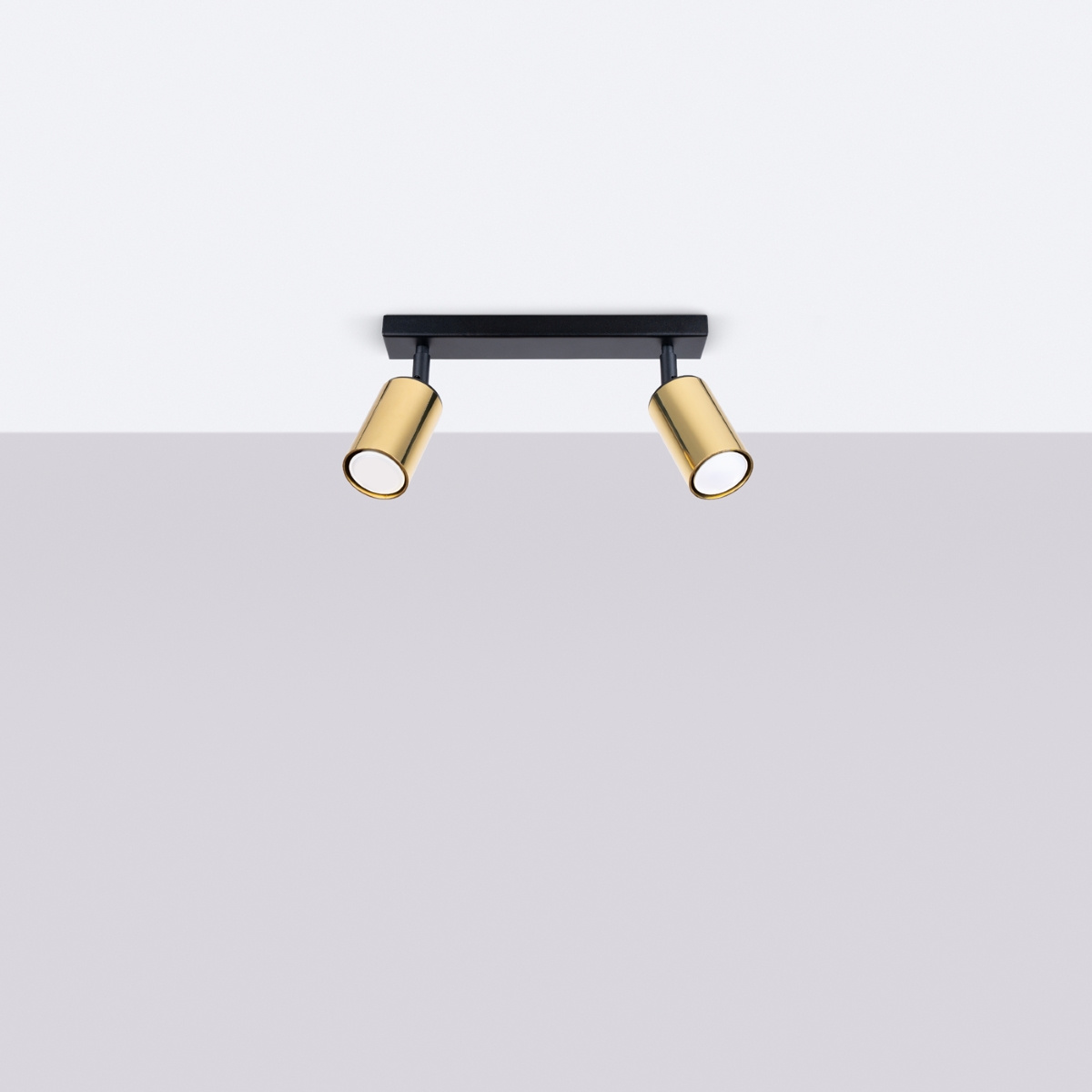 Plafon WINX 2 czarny/złoty + 2x Żarówka LED GU-10 3000K Ciepła 7W 510lm